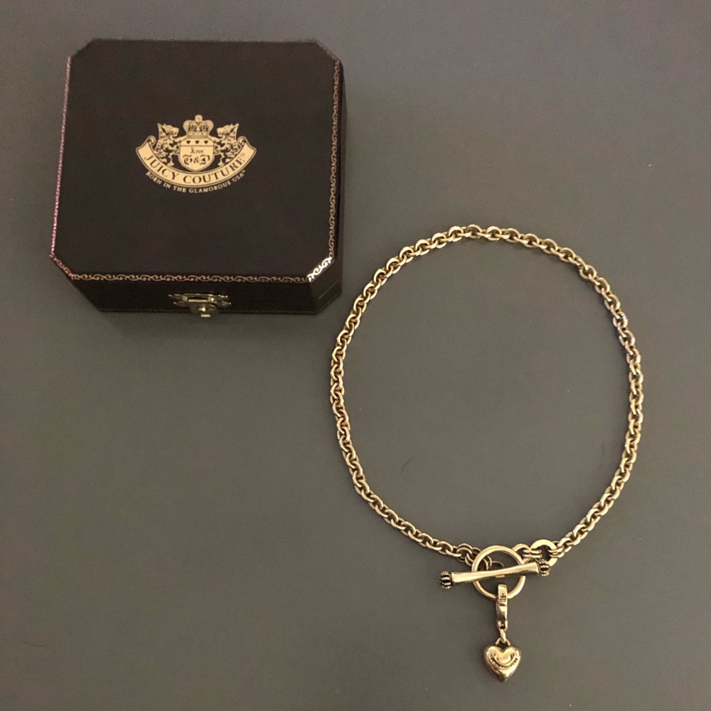 Juicy Couture Gold Banner Heart Starter Necklace